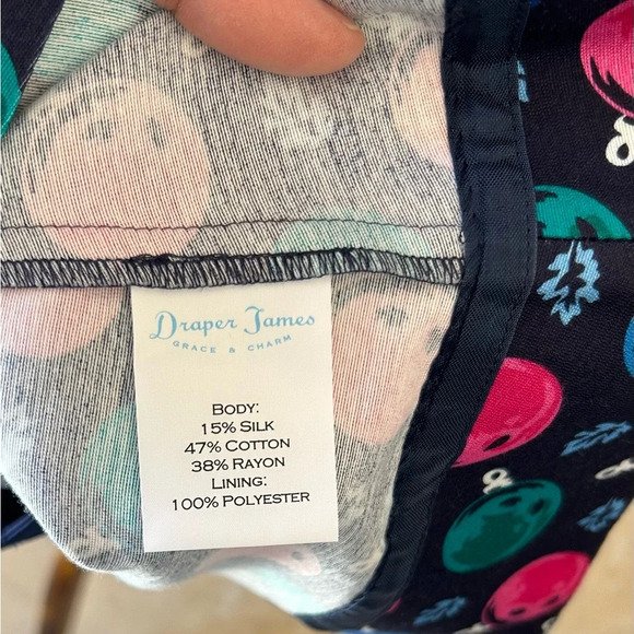 Draper James Dress Pink & Blue Jingle Dots Women's Size 8 Silk Blend Gracie - Picture 11 of 12